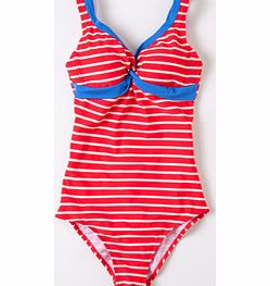 Boden Twist Front Swimsuit, Hibiscus Stripe/China