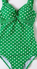 Boden Twist Front Swimsuit, Peacock Green Spot 34092296