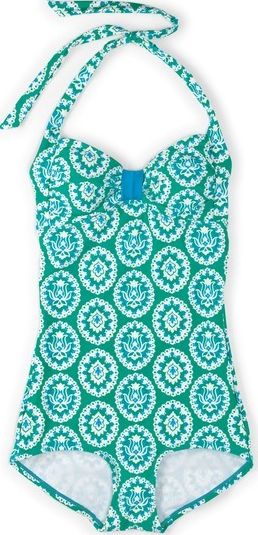 Boden Vintage Boyleg Swimsuit Green Boden, Green