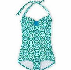 Boden Vintage Boyleg Swimsuit, Lotus Woodblock,Sailor