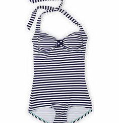 Boden Vintage Boyleg Swimsuit, Sailor Blue/Ivory