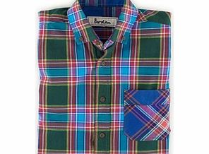 Boden Walker Shirt, Green Check,Blue 34221010