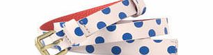 Boden Warwick Waist Belt, Vanilla China Blue Spot,Tan