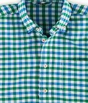 Boden Washed Oxford Shirt, Green Gingham 34061200
