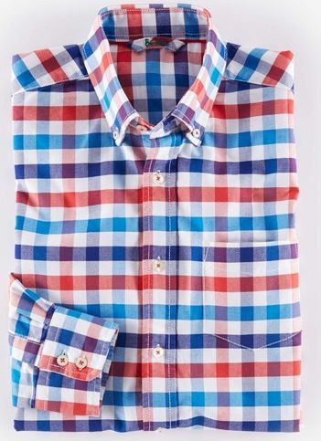 Boden Washed Oxford Shirt Red Check Boden, Red Check