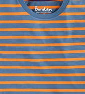Boden Washed T-shirt, Light Airforce/Coral Breton