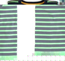 Washed T-shirt, Navy/Lime Breton,Midnight/Toffee