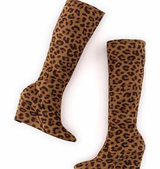 Boden Wedge Stretch Boot, Tan Leopard 34218602