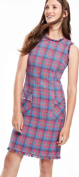 Boden, 1669[^]35229103 Winter Pocket Shift Purple Check Boden, Purple
