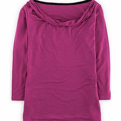 Wool Blend Cowl Neck, Pink,Gold,Pink Pop