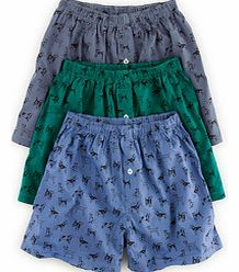 Boden Woven Boxers, Dogs Pack,Gingham Pack,Blue