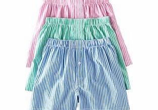 Boden Woven Boxers, Multi Gingham,Stripe Pack,Blues