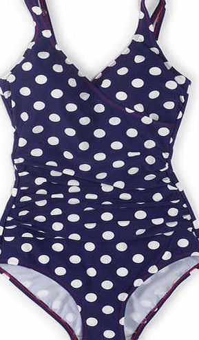 Boden Wrap Front Swimsuit, Sailor Blue Spot 34564419