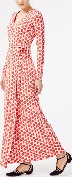 Boden, 1669[^]35265495 Wrap Maxi Dress Firecracker/Pearl Circles Boden,