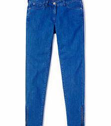 Boden Zip Ankle Skimmer Jeans, Soft Red,Denim Powder