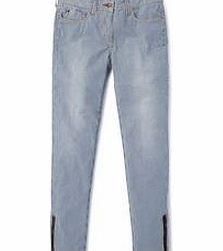 Boden Zip Ankle Skimmer Jeans, Ticking