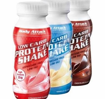 Body Attack 250ml Chocolate LowCarb Protein Shake - Pack of 12 Shakes