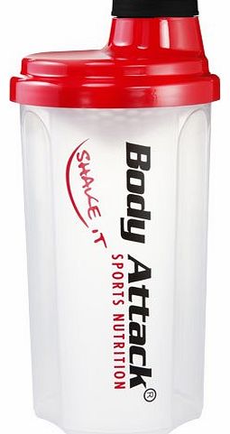 Body Attack Transparent/Red 700ml Shaker