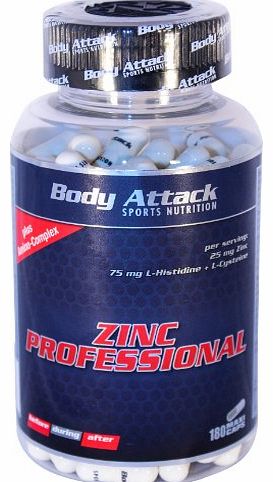 Body Attack Zinc Professional -180 - Pack of 180 Capsules
