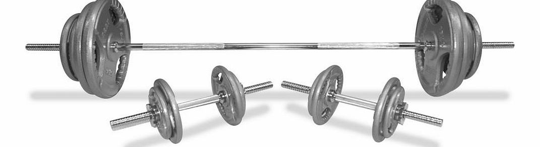 Body Power 100Kg 5FT Tri-Grip SPINLOCK Set