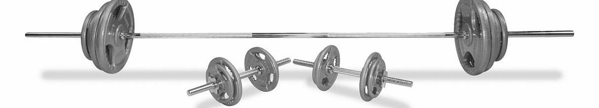 Body Power 102Kg 7FT Tri-Grip Combi Standard Weight Set