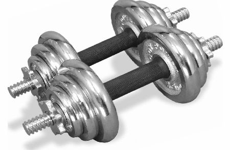 Body Power 20kg Chrome Spinlock Dumbbell Set