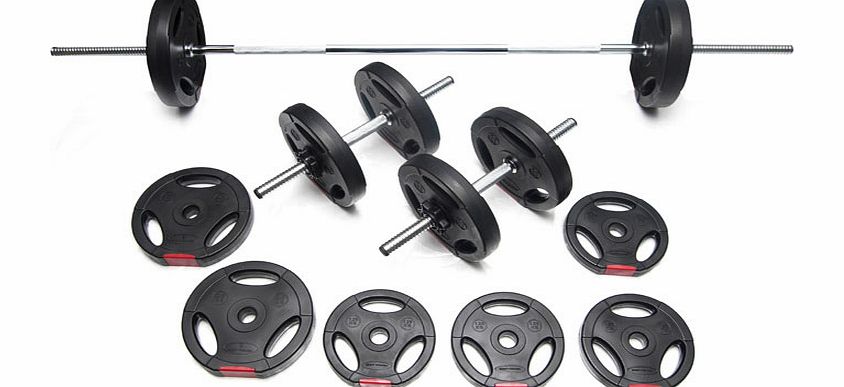 Body Power 32Kg Tri-Grip Vinyl Weight Set
