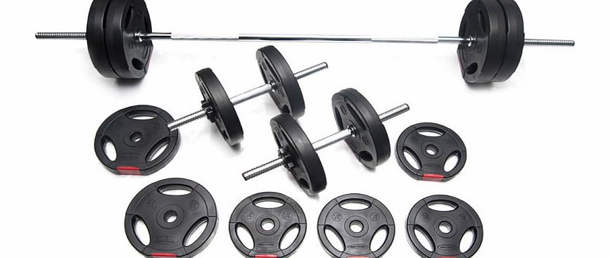 Body Power 42Kg Tri-Grip Vinyl Weight Set