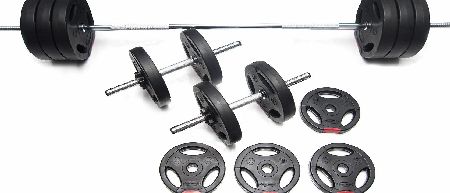 Body Power 47Kg Tri-Grip Vinyl Weight Set