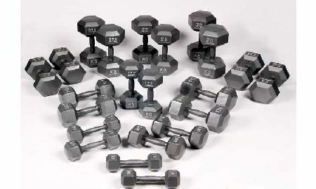Body Power 5-30Kg Hex Dumbbell Set (11 Pairs)