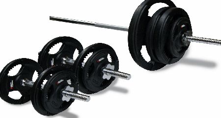 Body Power 51kg 5ft Standard Rubber Encased Tri-Grip