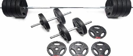 Body Power 57Kg Tri-Grip Vinyl Weight Set