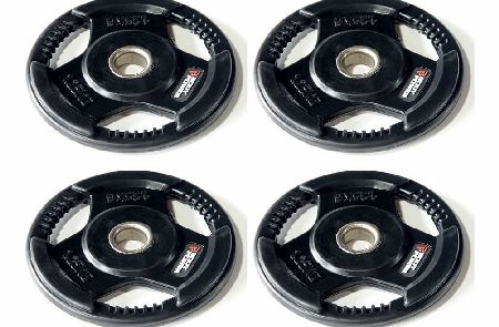 Body Power Rubber Enc Tri Grip STANDARD Weight Disc Plates