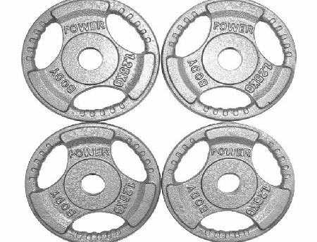 Body Power Standard TRI GRIP Discs 1.25Kg (x4)