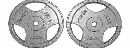 Body Power Standard TRI GRIP Discs 10Kg (x2)