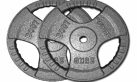 Body Power Standard TRI GRIP Discs 25Kg (x2)