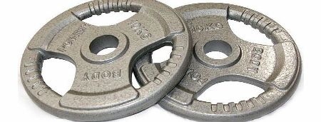 Body Power TRI-GRIP Cast Iron Olympic Discs - 10Kg (x2)
