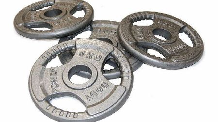Body Power TRI-GRIP Cast Iron Olympic Discs - 5Kg (x4)