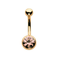 Body Shock SALE. 9ct Yellow Gold Jewelled Navel Bar WAS andpound;49