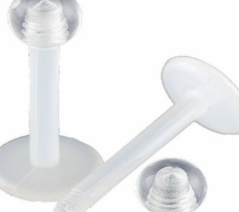 bodyjewelry 16g 16 gauge 1.2mm 5/16 8mm Acrylic Lip Bar Labret Ring Monroe Bars Ear Tragus Stud Clear Pierced Body Jewellery 2Pcs ADNB