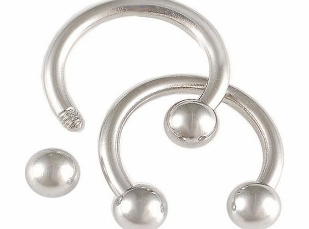 bodyjewelry 16g 16 gauge 1.2mm 5/16 8mm steel eyebrow lip bars ear tragus horseshoe rings circular barbells AGDD Body Piercing Jewellery 2pcs
