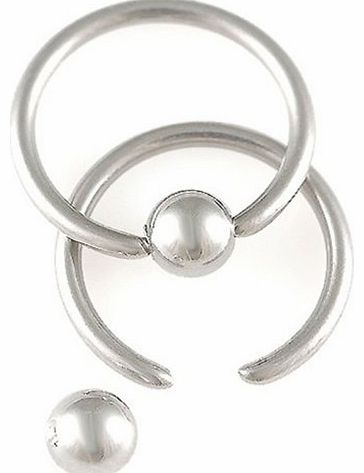 bodyjewelry 18g 18 gauge 1mm 1/4 6mm Steel eyebrow lip bar ear tragus ring closure bcr captive bead Body Piercing Jewellery 2 Pcs AEBE