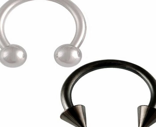 bodyjewelry 2Pcs 16g 16 gauge 1.2mm 5/16 8mm steel circular barbell horseshoe bar ring lip ear tragus studs eyebrow Body Piercing Jewellery HAKB