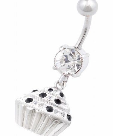 bodyjewelry 316L surgical steel 14g Cupcake dangle belly bar 3/8 body piercing cool navel rings jewellery IALB