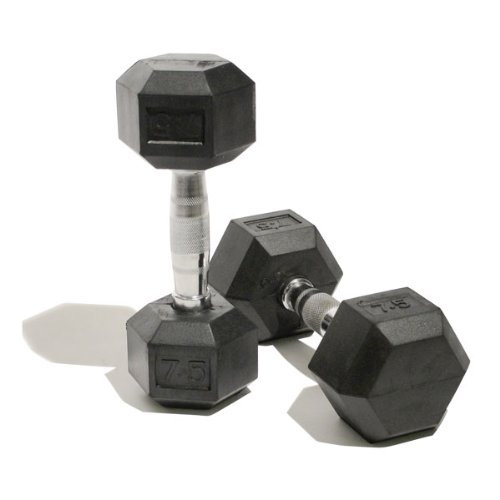 Bodymax Rubber Hex Dumbbells - 2 x 5kg