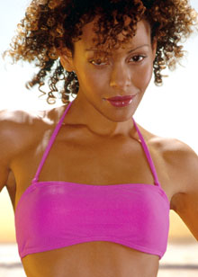 Rainbow Separates padded bandeau bikini top