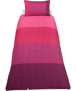 Bold Stripe Pink Duvet Cover Set - Single