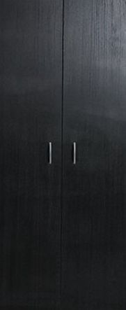 Boldon Budget Bedroom Furniture - 2 Door Wardrobe - Black Ash