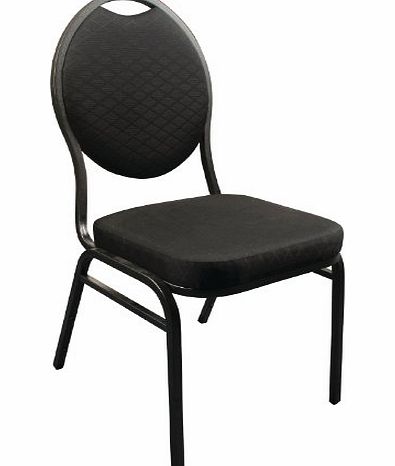 Bolero Oval Back Stacking Chair Steel Frame. Black Plain Cloth. Pack quantity: 4