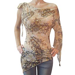 One Sleeve Glitter Top